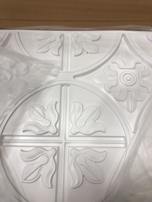 Photo 2 of Art3d Drop Ceiling Tiles 2x2, Glue-up Ceiling Panel, Fancy Classic Style in White
