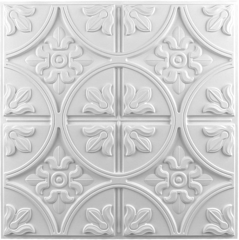 Photo 1 of Art3d Drop Ceiling Tiles 2x2, Glue-up Ceiling Panel, Fancy Classic Style in White
