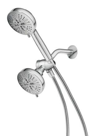 Photo 1 of *previously opened*
MOEN HydroEnergetix 8-Spray Patterns with 1.75 GPM 4.75 in. Wall Mount Dual Shower Heads in Chrome