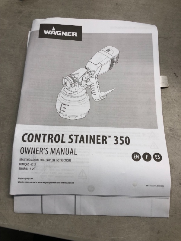 Photo 3 of *USED*
Wagner Control Stainer 350 HVLP Handheld Sprayer