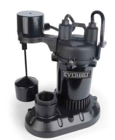 Photo 1 of *USED*
Everbilt 1/4 HP Aluminum Sump Pump with Vertical Switch