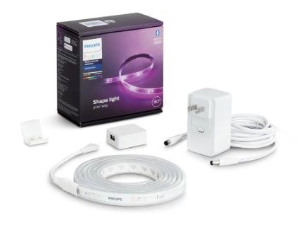 Photo 1 of *USED*
*light strip is cut*
Philips Hue White and Color Ambiance Dimmable LED Light Strip Plus Smart Light Base Kit with Bluetooth (80")