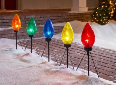 Photo 1 of *USED*
Home Accents Holiday 20 in. Multi-Color Giant C7 Christmas Pathway Lights (Set of 5), 2 Boxes of 5 Lights