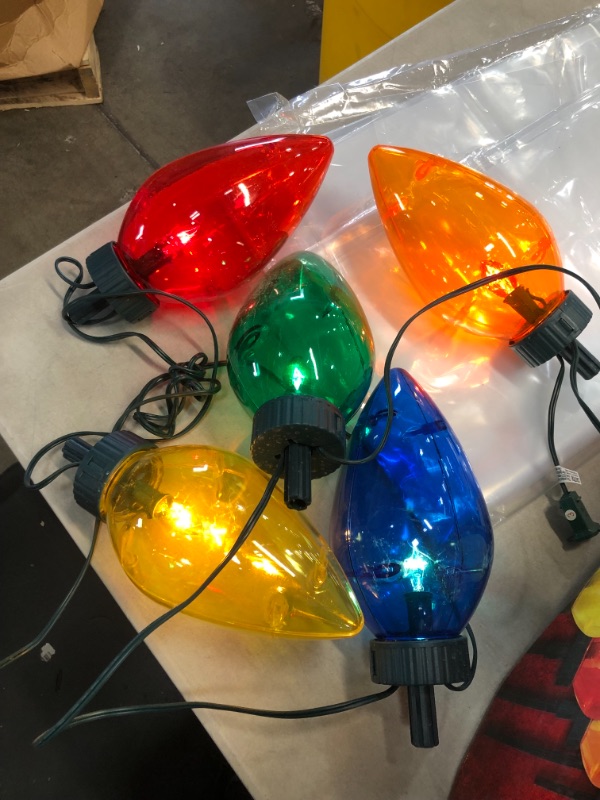 Photo 3 of *USED*
Home Accents Holiday 20 in. Multi-Color Giant C7 Christmas Pathway Lights (Set of 5), 2 Boxes of 5 Lights