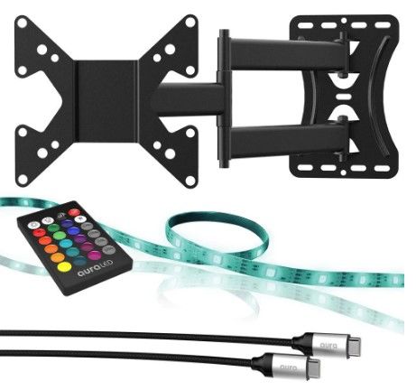 Photo 1 of *NOT EXACT stock picture, use for reference* 
*MISSING remote and light strip*
Tzumi Aura LED Color Home TV Mount Combo Pack