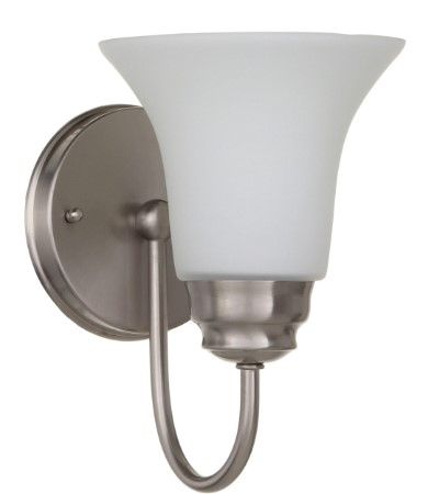 Photo 1 of *light bulb NOT included*
Hampton Bay 1-Light Brushed Nickel Sconce