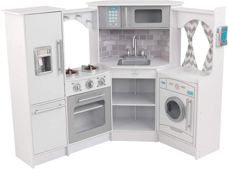 Photo 1 of Kidkraft Ultimate Corner Play Kitchen Set, White, 32.7 x 42.4 x 36.5 inches
