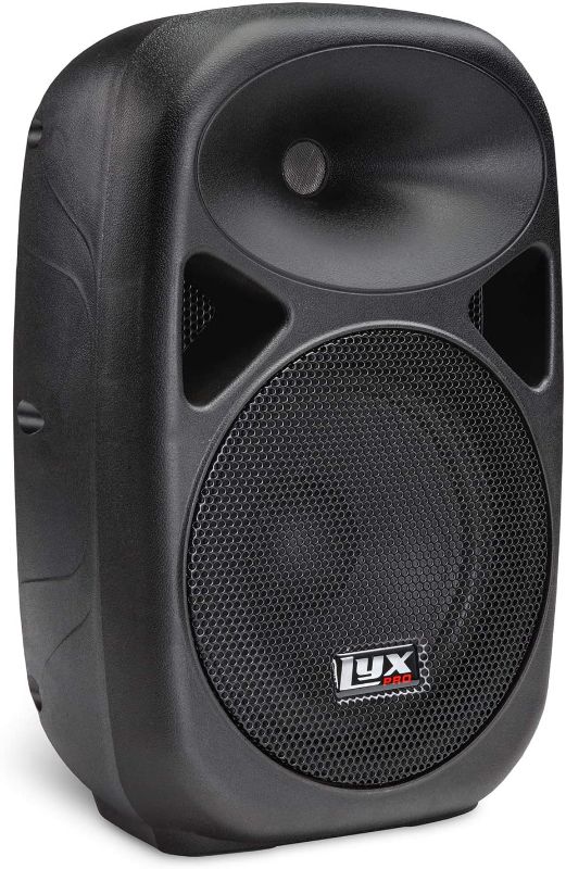 Photo 1 of *MISSING cord*
LyxPro SPA-8 Compact 8" Portable PA System 100-Watt RMS Power Active Speaker System Equalizer Bluetooth SD Slot USB MP3 XLR 1/4" 1/8" 3.5mm Inputs

