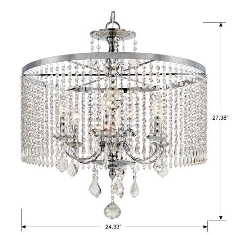 Photo 1 of *previously opened*
*UNKNOWN what/ if anything is MISSING*
Home Decorators Collection Calisitti 6-Light Polished Chrome Chandelier with K9 Crystal Dangles