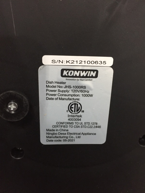 Photo 5 of *NOT EXACT stock picture, use for reference* 
konwin dish heater 1000w