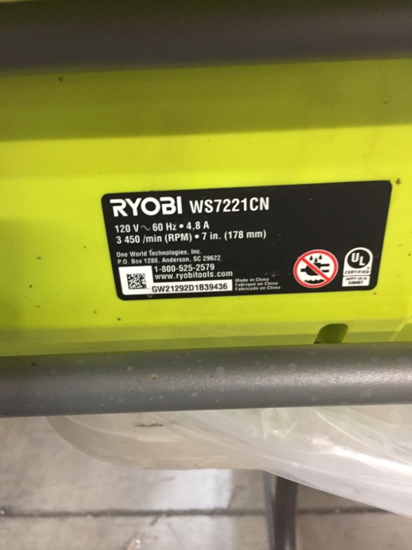 Photo 4 of *USED*
RYOBI WS722 7 in. 4.8 Amp Tabletop Tile Saw