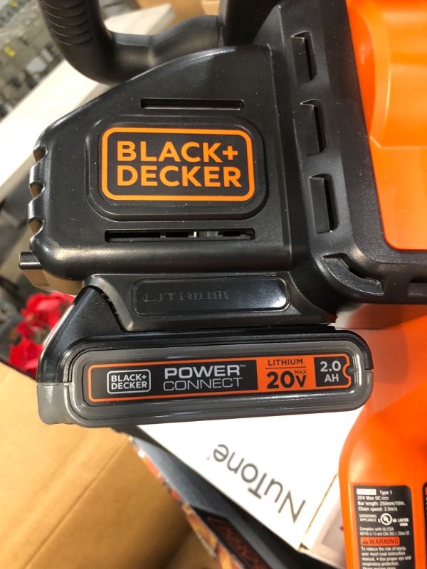 Photo 1 of BLACK+DECKER 20V MAX Cordless Chainsaw, 10-Inch (LCS1020)