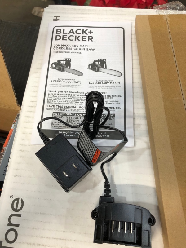 Photo 2 of BLACK+DECKER 20V MAX Cordless Chainsaw, 10-Inch (LCS1020)