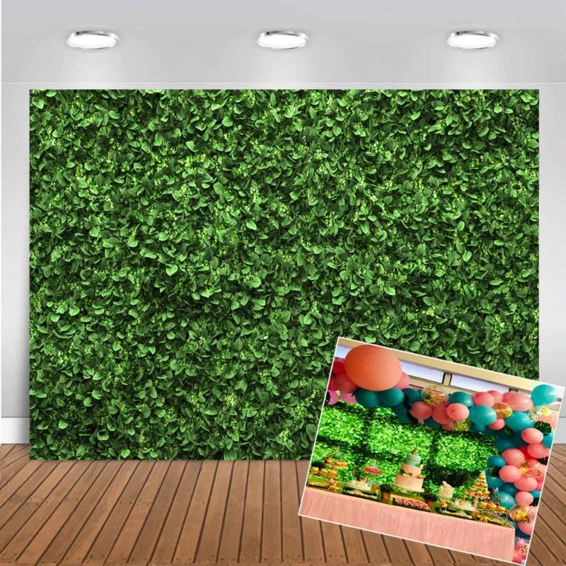 Photo 1 of 8x6ft Green Leaves Backdrop Greenery Leaf Wall Background for Jungle Theme Baby Shower Party Wedding Baby Shower Party Bridal Shower Photo Props Cake Table Decor CY-066
