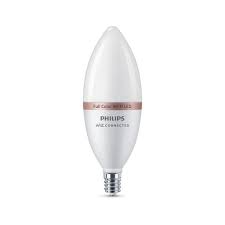 Photo 1 of 2 PACK: Philips
Color and Tunable White B12 LED 40W Equivalent Dimmable Smart Wi-Fi Wiz Connected Wireless LED Light Bulb