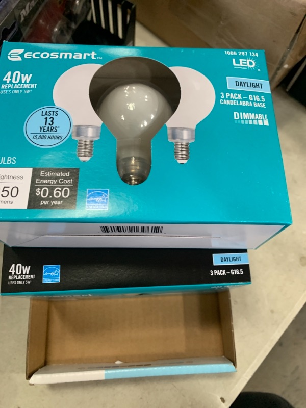 Photo 2 of 40-Watt Equivalent G16.5 ENERGY STAR and CEC Title 20 Dimmable Filament LED Light Bulb Day Light (4 3-Packs)