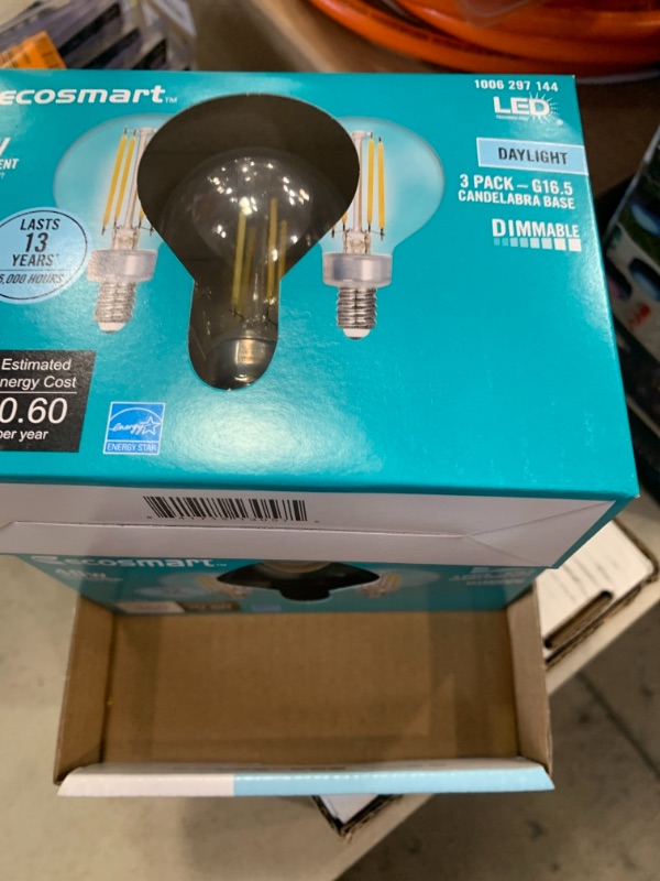 Photo 2 of 40-Watt Equivalent G16.5 ENERGY STAR and CEC Title 20 Dimmable Filament LED Light Bulb Daylight (4 3-Packs)