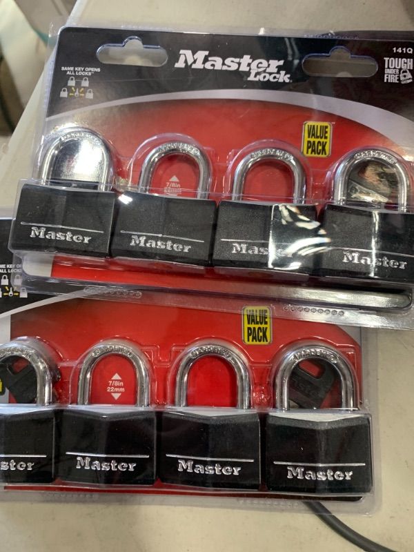 Photo 1 of 1-9/16 in. Vinyl Covered Solid Body Padlock (2 4-Packs)
