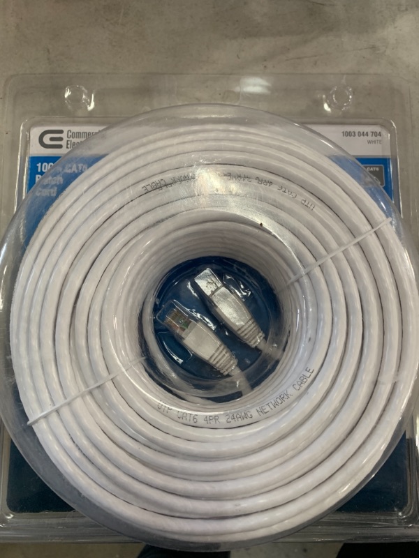 Photo 1 of 100 ft. CAT6 Ethernet Cable in White
