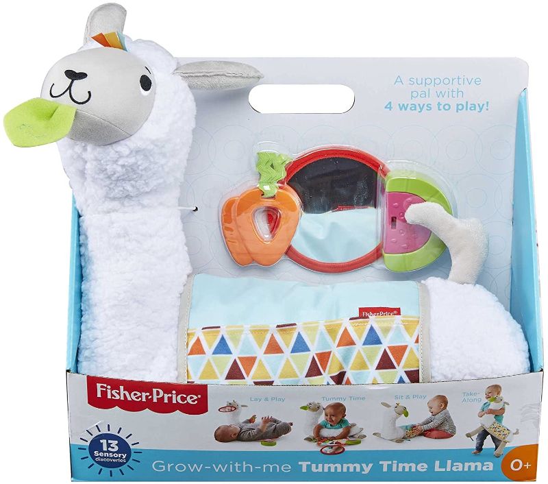 Photo 1 of Fisher-Price Grow-with-Me Tummy Time Llama, Plush Infant Support Wedge, Multi