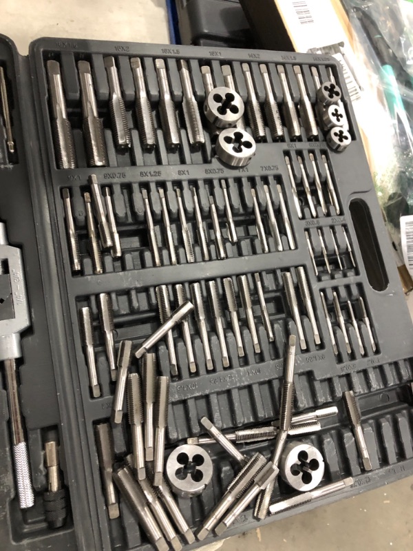 Photo 3 of 110Pcs Tungsten Titanium Steel Metric Tool Tap and Die Set Combination for Cutting External and Internal Threads