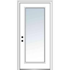 Photo 1 of 36 in. x 80 in. Right-Hand Inswing Full Lite Clear Classic Primed Fiberglass Smooth Prehung Front Door
