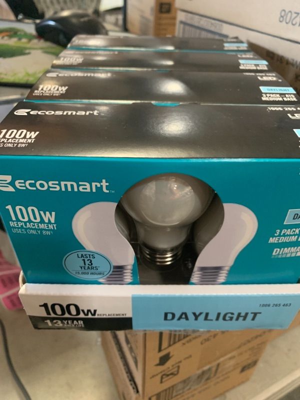 Photo 2 of 100-Watt Equivalent A15 Dimmable Appliance Fan Frosted Glass Filament LED Vintage Edison Light Bulb Daylight (4 3-Packs)
