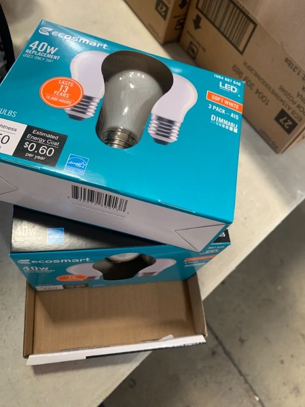 Photo 1 of 40-Watt Equivalent A15 Dimmable ENERGY STAR Frosted Glass Deco Filament LED Vintage Edison Light Bulb Soft White(4 3-Packs)
