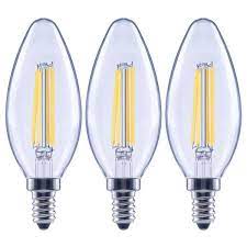 Photo 1 of 60-Watt Equivalent B11 Dimmable ENERGY STAR Clear Glass Filament LED Vintage Edison Light Bulb Soft White (4 3-Pack)
