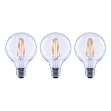 Photo 1 of 60-Watt Equivalent G25 Globe Dimmable ENERGY STAR Clear Glass Filament LED Vintage Edison Light Bulb Soft White (3-Pack)
