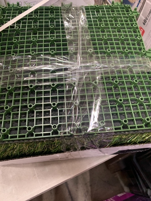 Photo 2 of 1 ft. x 1 ft. Artificial Grass Interlocking Tiles (9-Pack)