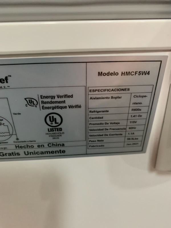 Photo 5 of 5.0 cu. ft. Chest Freezer in White
