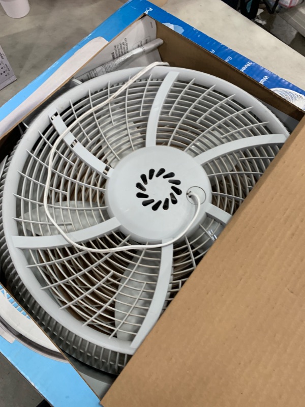 Photo 2 of Cyclone Power Circulator 20 in. 3 Speed White Floor Fan with Adjustable Fan Head
