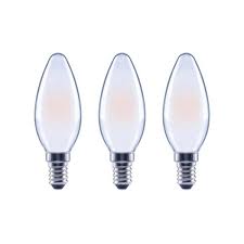 Photo 1 of 100-Watt Equivalent B13 Dimmable Blunt Tip Candle Clear Glass Filament LED Vintage Edison Light Bulb Daylight (4 3-Packs)
