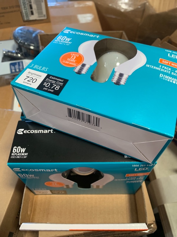 Photo 2 of 60-Watt Equivalent A15 Dimmable Appliance Fan Frosted Glass Filament LED Vintage Edison Light Bulb Soft White (4 3-Pack)
