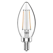 Photo 1 of 25-Watt Equivalent B11 Dimmable Blunt Tip Clear Glass Filament LED Vintage Edison Light Bulb Bright White (4 3-Packs)

