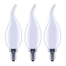 Photo 1 of 60-Watt Equivalent B11 Dimmable Flame Bent Tip Frosted Glass Filament LED Vintage Edison Light Bulb Bright White(4 3-Pack)
