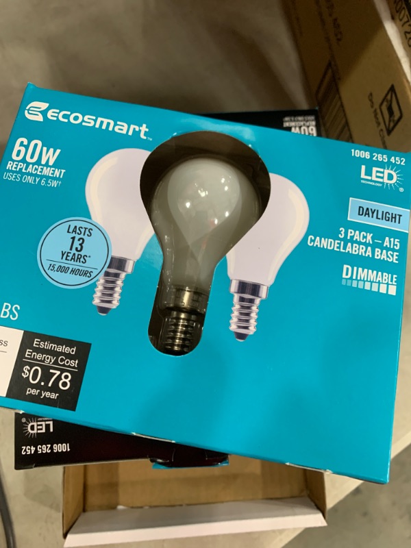 Photo 2 of 60-Watt Equivalent A15 Dimmable Appliance Fan Frosted Glass Filament LED Vintage Edison Light Bulb Daylight (3-Pack)
