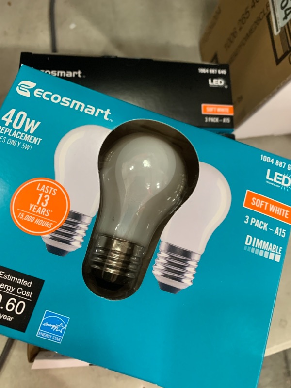 Photo 2 of 40-Watt Equivalent A15 Dimmable ENERGY STAR Frosted Glass Deco Filament LED Vintage Edison Light Bulb Soft White(4 3-Pack)
