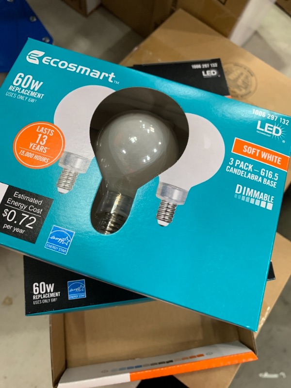 Photo 1 of 60-Watt Equivalent A15 Dimmable Appliance Fan Clear Glass Filament LED Light Bulb Soft White (4 3-Pack)
