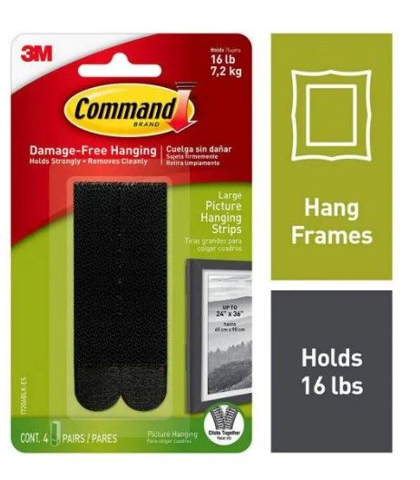 Photo 1 of 16 lb. Large Black Picture Hanging Strips (4 Pairs of Strips)
(9 PACKAGES) 