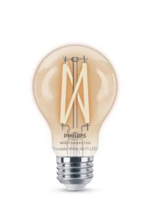 Photo 1 of Tunable White A19 60W Equivalent Dimmable Smart Wi-Fi WiZ Connected Vintage Edison LED Light Bulb 
(2 LIGHT BULBS, SEE PHOTOS) 
