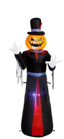 Photo 1 of 5 ft. Pumpkin Head Reaper Airblown Halloween Inflatable
AS IS USED, NOT IN ORIGINAL PACKAGING PLEASE SEE PHOTOS 