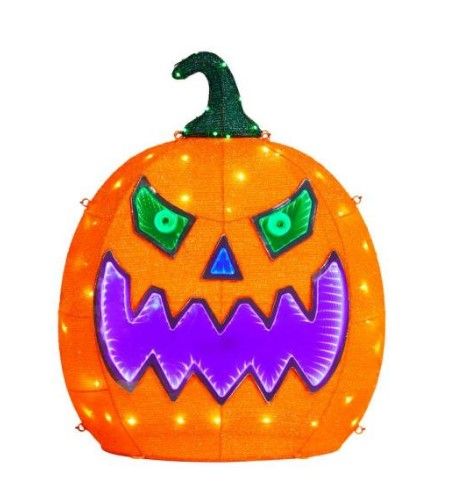 Photo 1 of 2.5 ft. 217-Light Tape Light Pumpkin Halloween Yard Decoration
AS IS USED, DAMAGED, LIGHTS WORK ONLY PARTIALLY, PLEASE SEE PHOTOS 