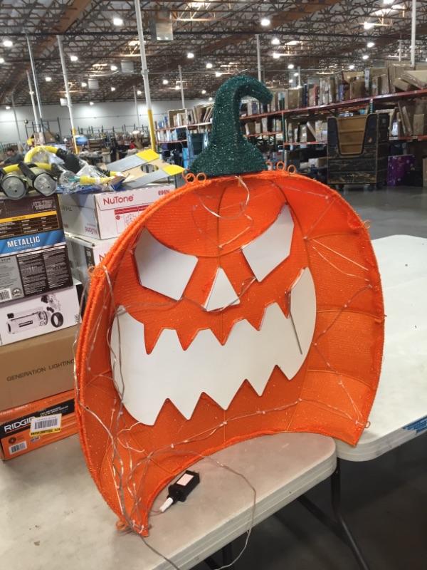 Photo 3 of 2.5 ft. 217-Light Tape Light Pumpkin Halloween Yard Decoration
AS IS USED, DAMAGED, LIGHTS WORK ONLY PARTIALLY, PLEASE SEE PHOTOS 