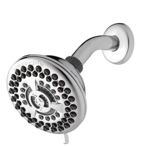 Photo 1 of 9-Spray 4.5 in. Single Wall Mount 1.8 GPM Fixed Shower Head in Chrome
AS IS USED, MISSING NECK, PLEASE SEE PHOTOS 