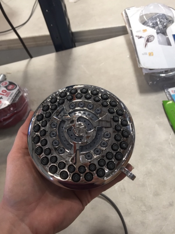 Photo 1 of 9-Spray 4.5 in. Single Wall Mount 1.8 GPM Fixed Shower Head in Chrome
AS IS USED, MISSING NECK, PLEASE SEE PHOTOS 