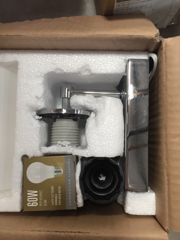 Photo 1 of Alturas 1-Light Chrome Sconce with LED Bulb
AS IS USED, PLEASE SEE PHOTOS 