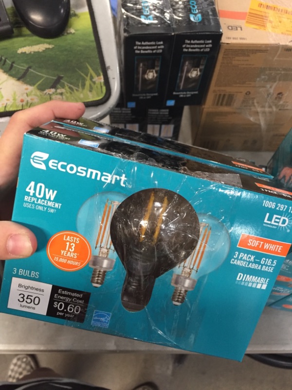 Photo 1 of 60-Watt Equivalent G16.5 Medium Dimmable Filament ENERGY STAR Clear Glass LED Light Bulb, Soft White (3-Pack)
(2 BOXES, 6 LIGHT BULBS)