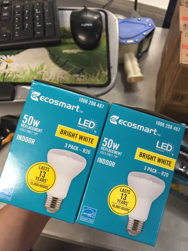 Photo 3 of 50-Watt Equivalent R20 Dimmable ENERGY STAR LED Light Bulb Bright White (3-Pack)
(2 BOXES, 6 LIGHT BULBS) 